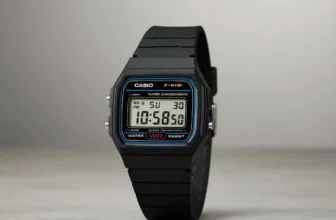 Relógio Vintage Preto com Pulseira de Borracha F91W-1 Clássico e Elegante Casio